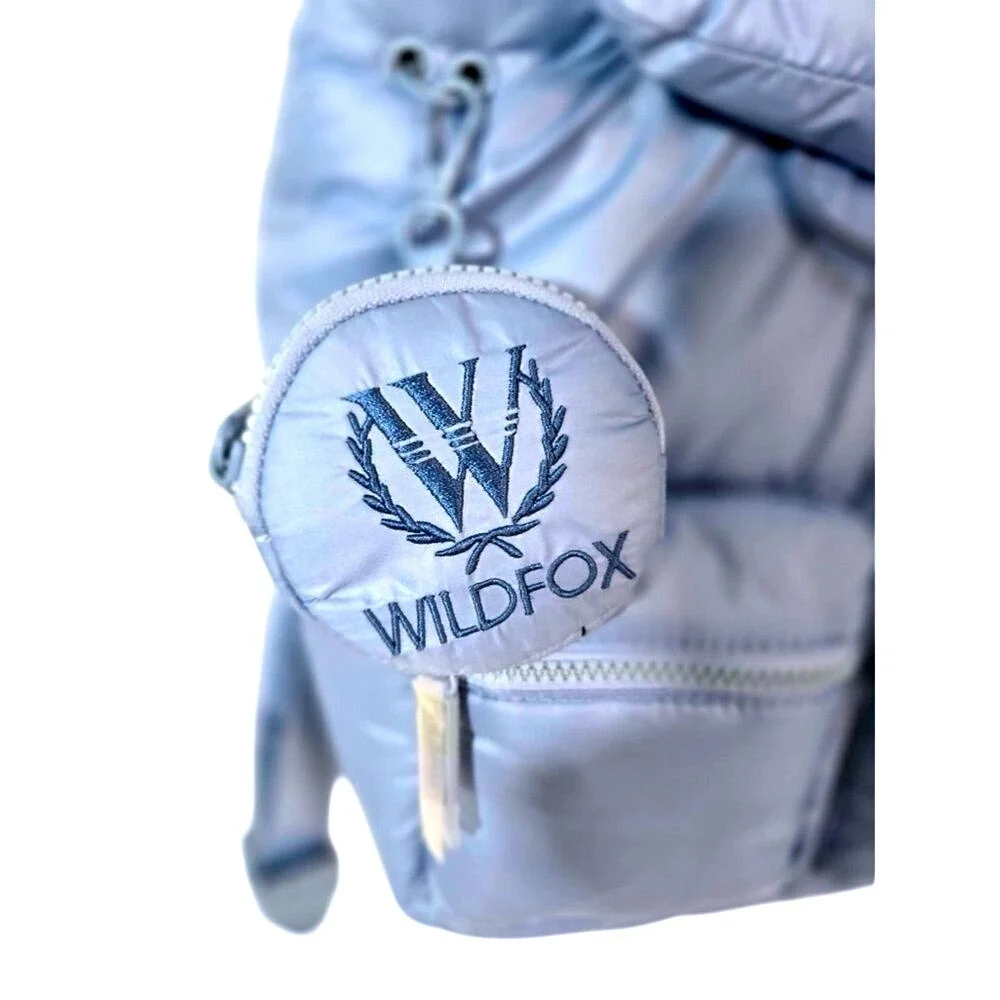 Wildfox Baby Blue Puffy Nylon Backpack‎ with Multiple Pockets New with Tags